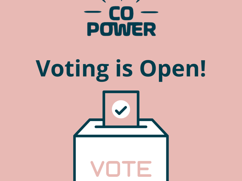 copower logo with voting open above ballot box